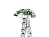 White gold Fancy Green Heart  Halo Split Shank Diamond Ring with Pavé Setting_43