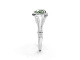 White gold Fancy Green Heart  Halo Split Shank Pave Diamond Ring with Four-Prong Setting_31