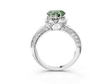 White gold Fancy Green Heart  Halo Split Shank Pave Diamond Ring with Petal Prong Setting_35