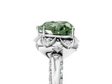 White gold Fancy Green Heart  Halo Split Shank Pave Diamond Ring with Petal Prong Setting_37