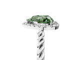 White gold Fancy Green Heart  Halo Twisted Band Four-Prong Diamond Ring_5