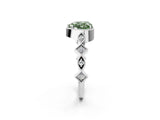 White gold Fancy Green Heart  Milgrain Marquise Diamond Twist Band Ring_64