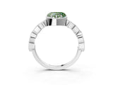 White gold Fancy Green Heart  Milgrain Marquise Diamond Twist Band Ring_65