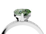 White gold Fancy Green Heart  Milgrain Pave Diamond Engagement Ring with Four-Prong Setting_4