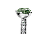 White gold Fancy Green Heart  Milgrain Pave Diamond Engagement Ring with Four-Prong Setting_5