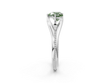 White gold Fancy Green Heart  Solitaire Beaded Band Six-Prong Setting_2
