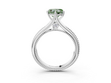 White gold Fancy Green Heart  Solitaire Beaded Band Six-Prong Setting_3