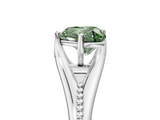 White gold Fancy Green Heart  Solitaire Beaded Band Six-Prong Setting_5