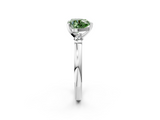 White gold Fancy Green Heart  Solitaire Beaded Band with Four-Prong Setting_2