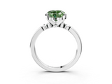 White gold Fancy Green Heart  Solitaire Beaded Band with Four-Prong Setting_3