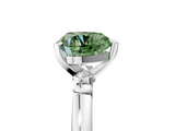 White gold Fancy Green Heart  Solitaire Beaded Band with Four-Prong Setting_5