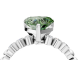 White gold Fancy Green Heart  Solitaire Bezel Accent Diamond Engagement Ring with Beaded Band and Four-Prong Setting_4