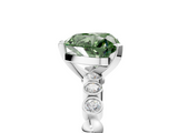 White gold Fancy Green Heart  Solitaire Bezel Accent Diamond Engagement Ring with Beaded Band and Four-Prong Setting_5