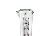 White gold Fancy Green Heart  Solitaire Bezel-Set Diamond Ring with Channel-Set Band_5