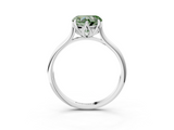 White gold Fancy Green Heart  Solitaire Cathedral Diamond Ring with Six-Prong Setting_3