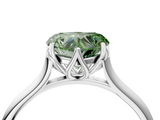 White gold Fancy Green Heart  Solitaire Cathedral Diamond Ring with Six-Prong Setting_4