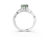White gold Fancy Green Heart  Solitaire Celtic Knot Engagement Ring with Four-Prong Setting_3