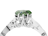 White gold Fancy Green Heart  Solitaire Celtic Knot Engagement Ring with Four-Prong Setting_4