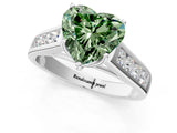 White gold Fancy Green Heart  Solitaire Channel-Set Diamond Engagement Ring with Four-Prong Setting_30
