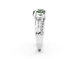 White gold Fancy Green Heart  Solitaire Channel-Set Split Shank Ring with Tension Prong Setting_5