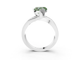 White gold Fancy Green Heart  Solitaire Channel-Set Split Shank Ring with Tension Prong Setting_6