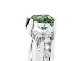 White gold Fancy Green Heart  Solitaire Channel-Set Split Shank Ring with Tension Prong Setting_8