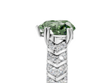 White gold Fancy Green Heart  Solitaire Chevron Pave Diamond Engagement Ring with Six-Prong Setting_5
