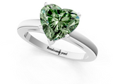 White gold Fancy Green Heart  Solitaire Diamond Engagement Ring with Four-Prong Setting on a Classic Band_4