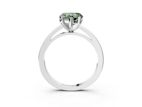 White gold Fancy Green Heart  Solitaire Diamond Engagement Ring with Four-Prong Setting on a Classic Band_6