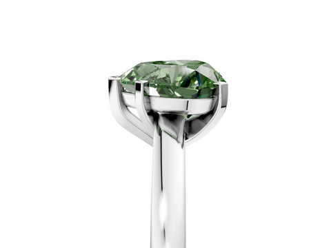 White gold Fancy Green Heart  Solitaire Diamond Engagement Ring with Four-Prong Setting on a Classic Band_8