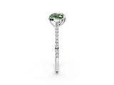 White gold Fancy Green Heart  Solitaire Diamond Engagement Ring with Pave Band and Six-Prong Setting_2