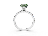 White gold Fancy Green Heart  Solitaire Diamond Pavé Band with Four-Prong Setting_3