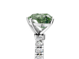 White gold Fancy Green Heart  Solitaire Diamond Pavé Band with Four-Prong Setting_5