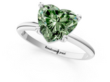 White gold Fancy Green Heart  Solitaire Diamond Ring with 4-Prong Setting on a Classic Band_4