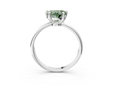 White gold Fancy Green Heart  Solitaire Diamond Ring with 4-Prong Setting on a Classic Band_6