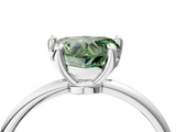 White gold Fancy Green Heart  Solitaire Diamond Ring with 4-Prong Setting on a Classic Band_7