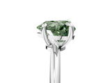 White gold Fancy Green Heart  Solitaire Diamond Ring with 4-Prong Setting on a Classic Band_8