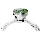 White gold Fancy Green Heart  Solitaire Diamond Ring with Bamboo Band and Four-Prong Setting_4