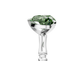 White gold Fancy Green Heart  Solitaire Diamond Ring with Bamboo Band and Four-Prong Setting_5