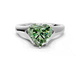 White gold Fancy Green Heart  Solitaire Diamond Ring with Cathedral Band and Four-Prong Setting_29