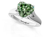 White gold Fancy Green Heart  Solitaire Diamond Ring with Cathedral Band and Four-Prong Setting_30