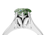 White gold Fancy Green Heart  Solitaire Diamond Ring with Cathedral Band and Four-Prong Setting_33