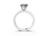 White gold Fancy Green Heart  Solitaire Diamond Ring with Channel-Set Baguette Band and Four-Prong Setting_3