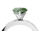 White gold Fancy Green Heart  Solitaire Diamond Ring with Channel-Set Baguette Band and Four-Prong Setting_4