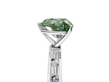 White gold Fancy Green Heart  Solitaire Diamond Ring with Channel-Set Baguette Band and Four-Prong Setting_5