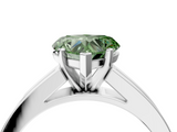 White gold Fancy Green Heart  Solitaire Diamond Ring with Channel-Set Band and Four-Prong Setting_7