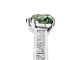 White gold Fancy Green Heart  Solitaire Diamond Ring with Channel-Set Band and Four-Prong Setting_8