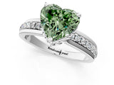 White gold Fancy Green Heart  Solitaire Diamond Ring with Channel Set Band and Six-Prong Setting_30