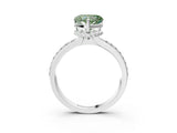 White gold Fancy Green Heart  Solitaire Diamond Ring with Channel Set Band and Six-Prong Setting_32