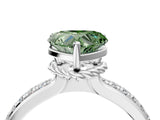White gold Fancy Green Heart  Solitaire Diamond Ring with Channel Set Band and Six-Prong Setting_33